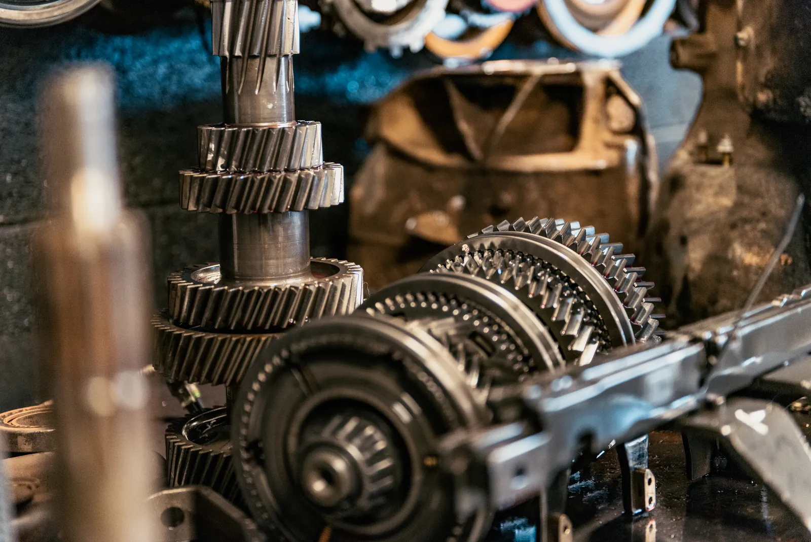 Transmission gears ready for rebuilding