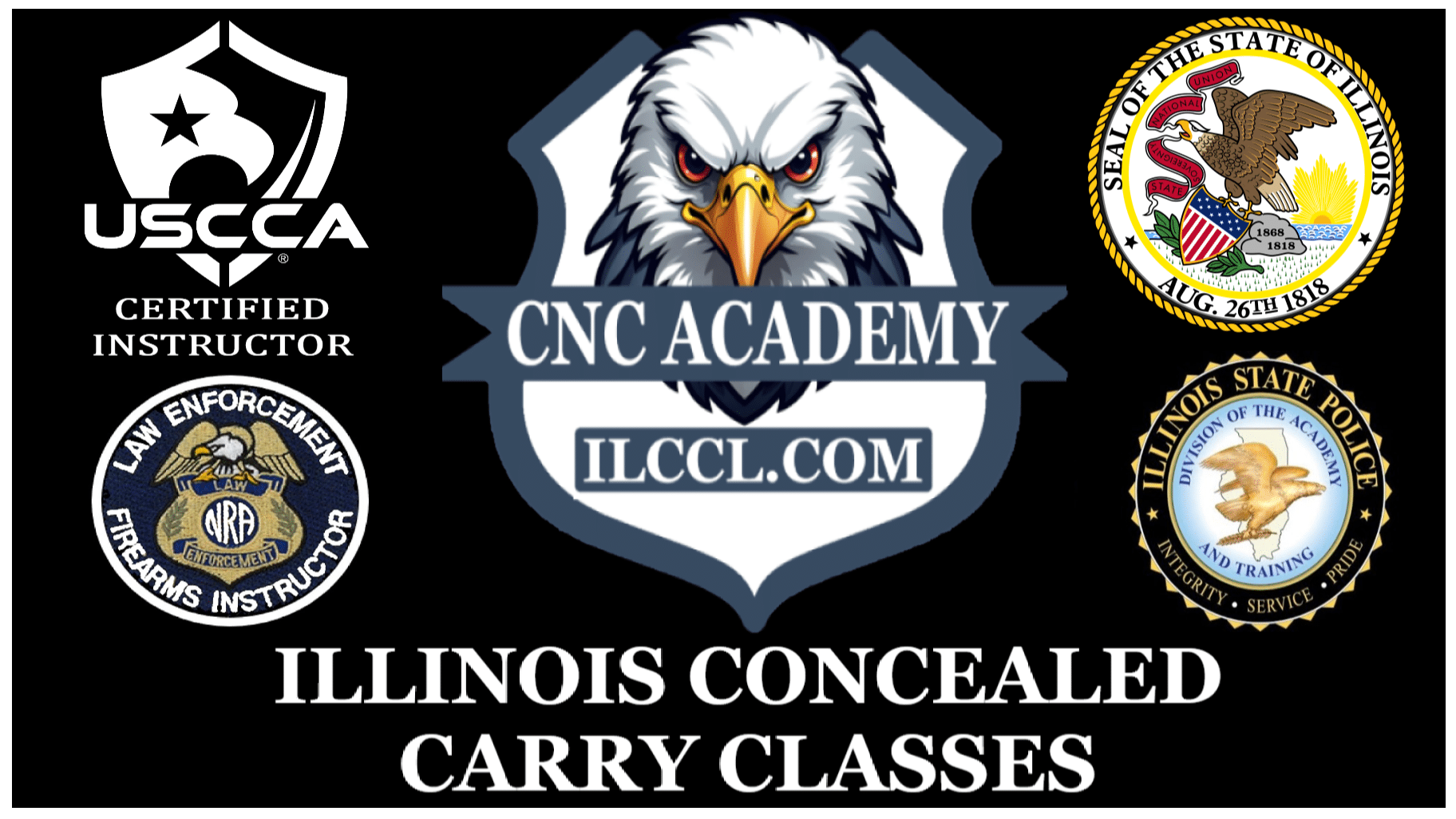 CNC Academy classroom display used during concealed carry renewal training