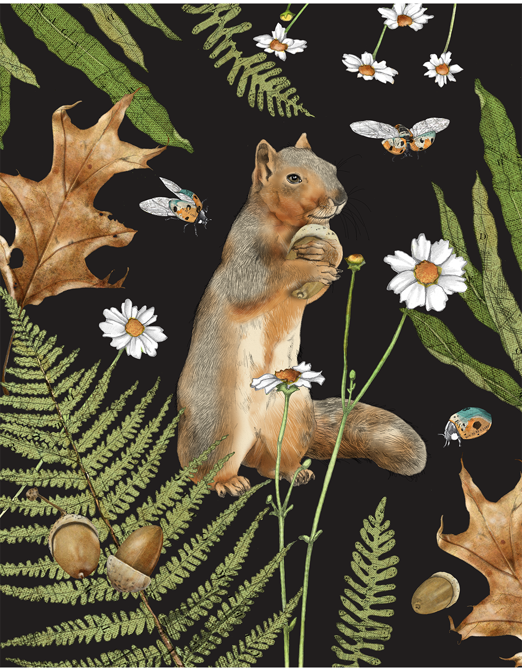 Mushrooms & woodland artwork by Christine Anderson, example 6