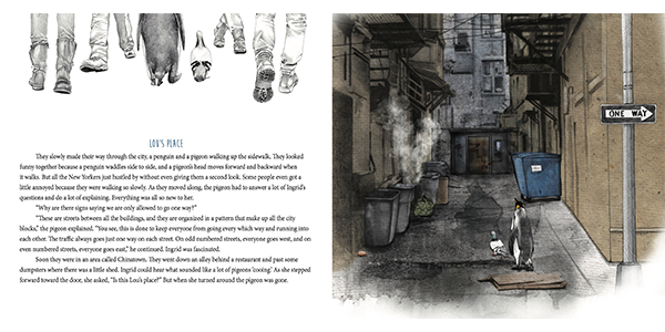 Illustrated children’s book scene by Christine Anderson