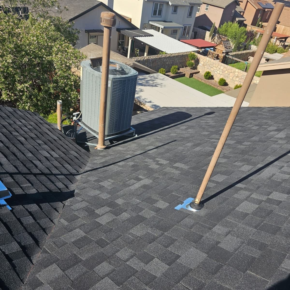 TRCORP project showing a new shingle roof installation