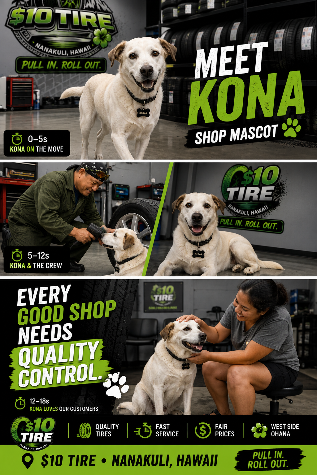 Kona and the $10 Tire crew