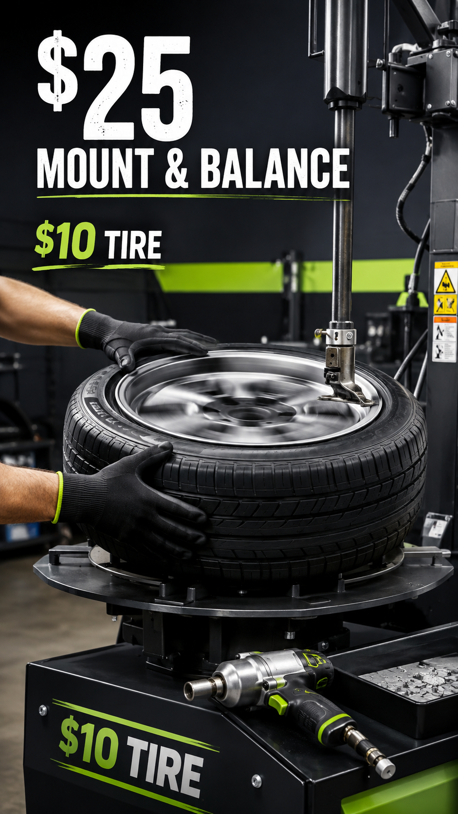 Tire mount and balance service