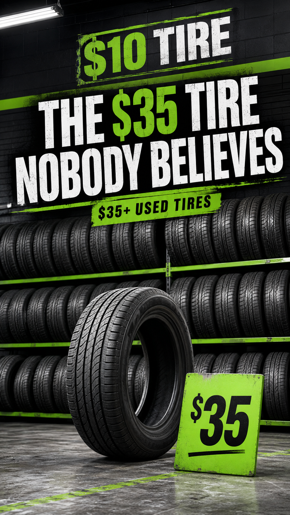 Used tire selection at $10 Tire