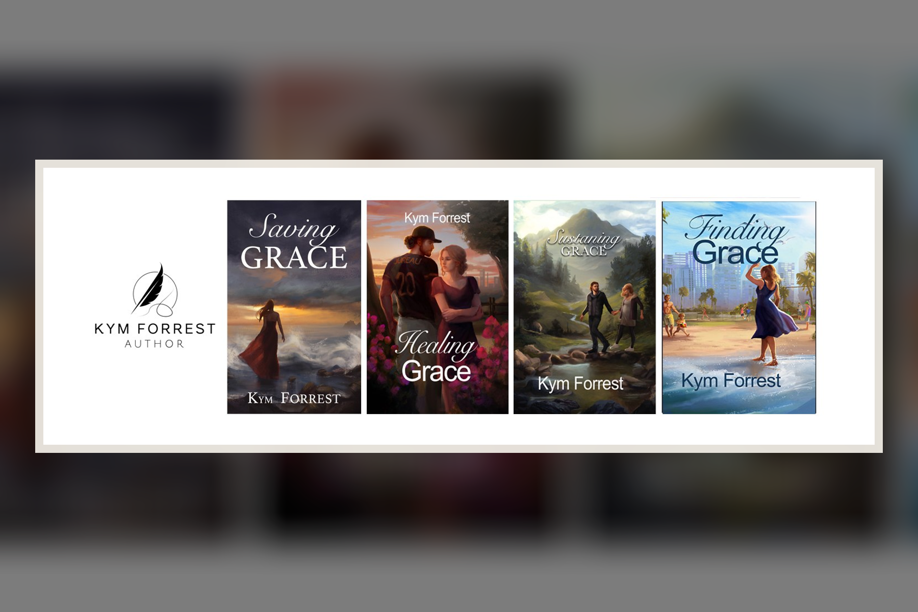 Four Saving Grace series book covers arranged together