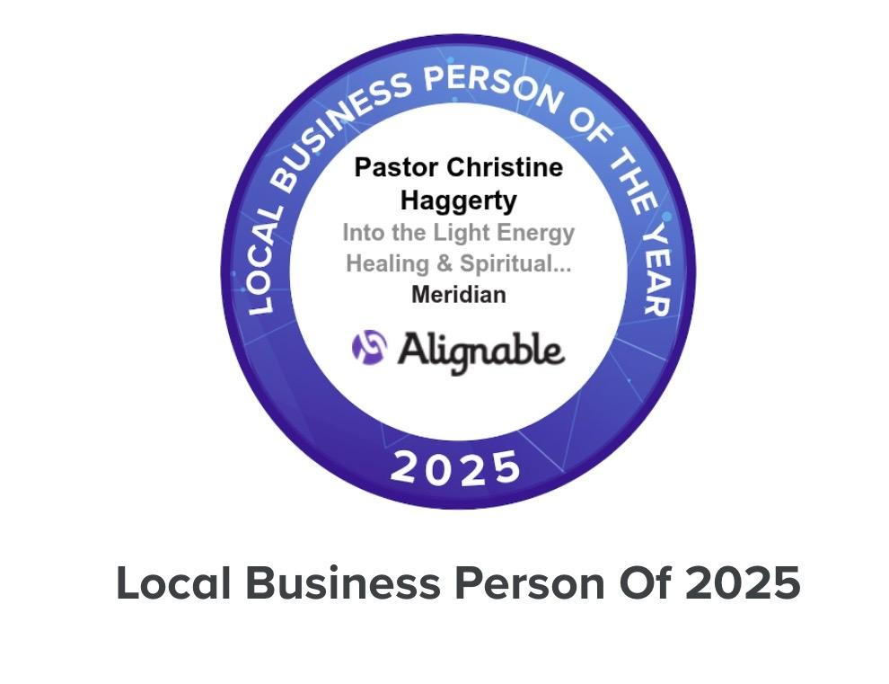 Alignable Local Business Person of the Year 2025 award for Pastor Christine Haggerty