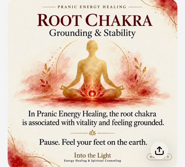 Root Chakra, Grounding and Stability, Day 1 of Christine’s 5-day Pranic Energy Healing Series