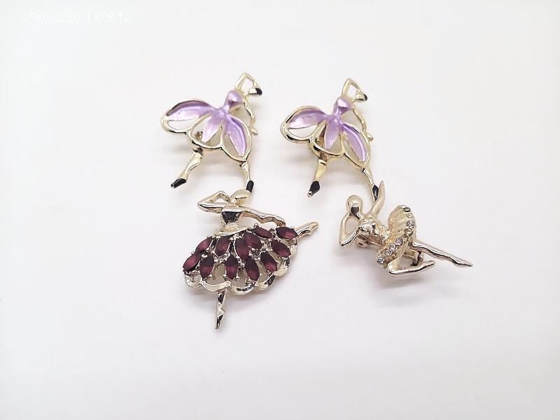 Vintage Ballerina Brooches, Set of Six. Just added Two more.