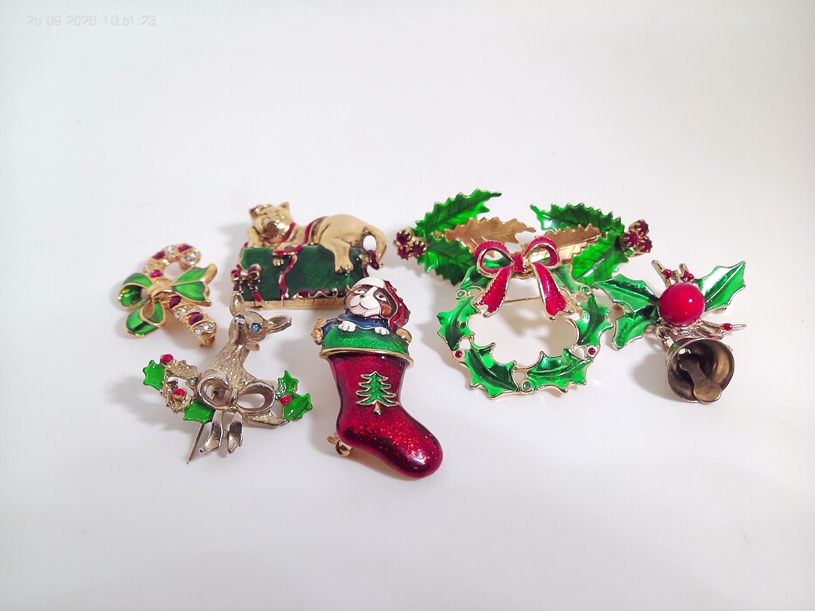 Vintage Christmas Jewelry, Brooches, Earrings and Cute Animals.