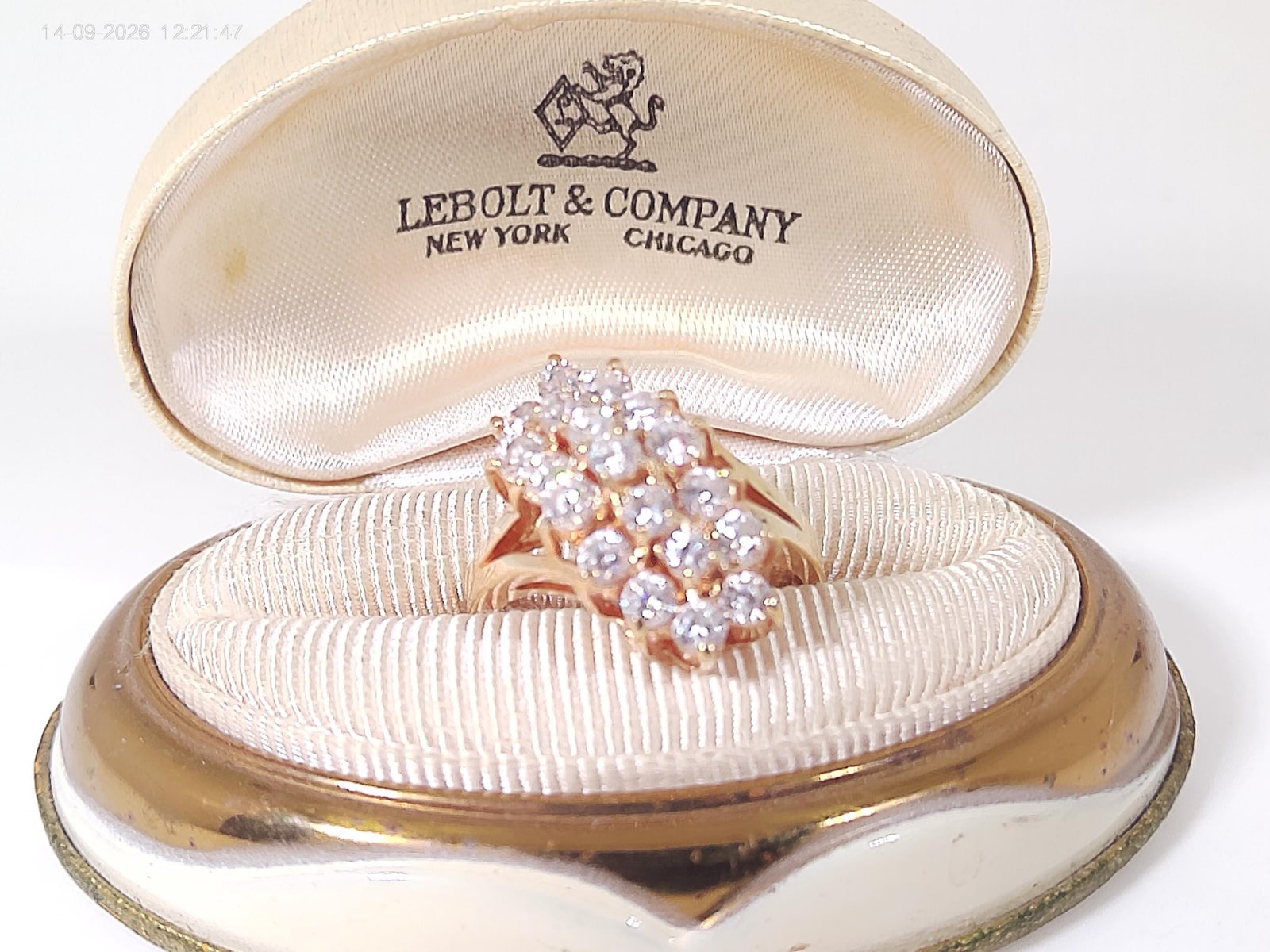 Vintage Cocktail Ring, Statement Ring, Clear Quartz Stones.