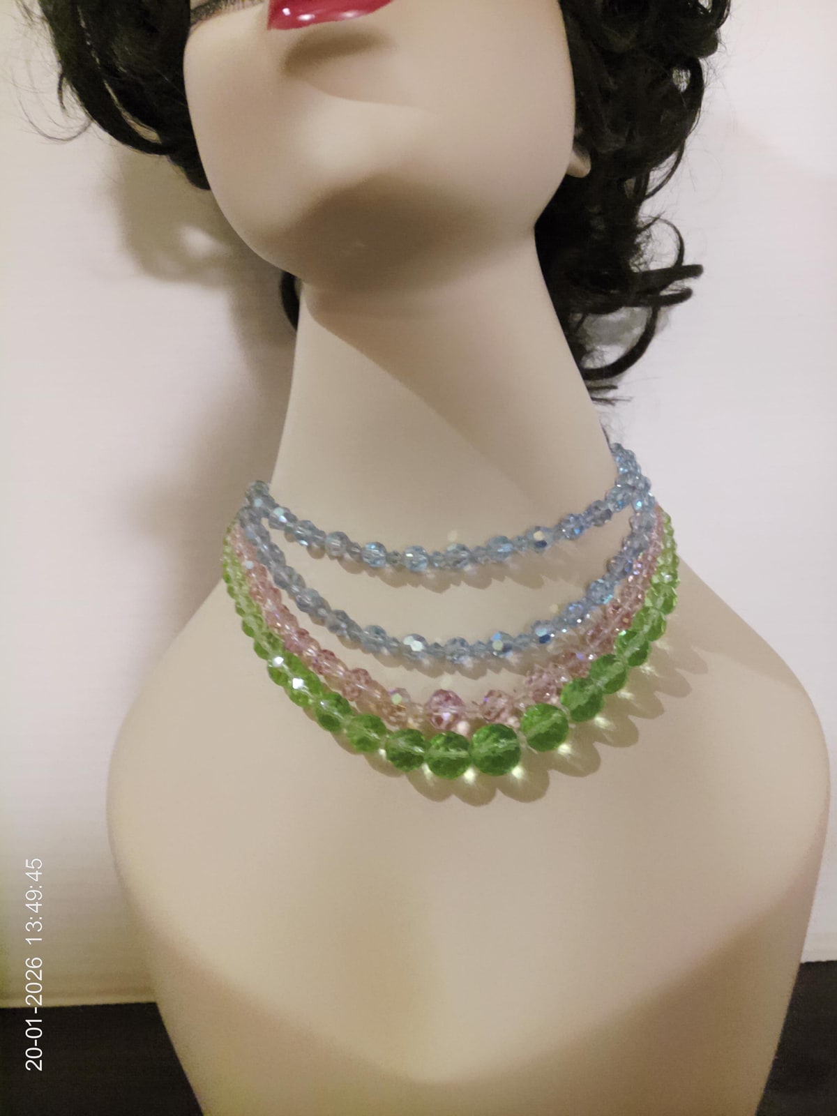 Vintage Crystal Faceted Aurora Borealis Beaded Necklaces, Set of Three