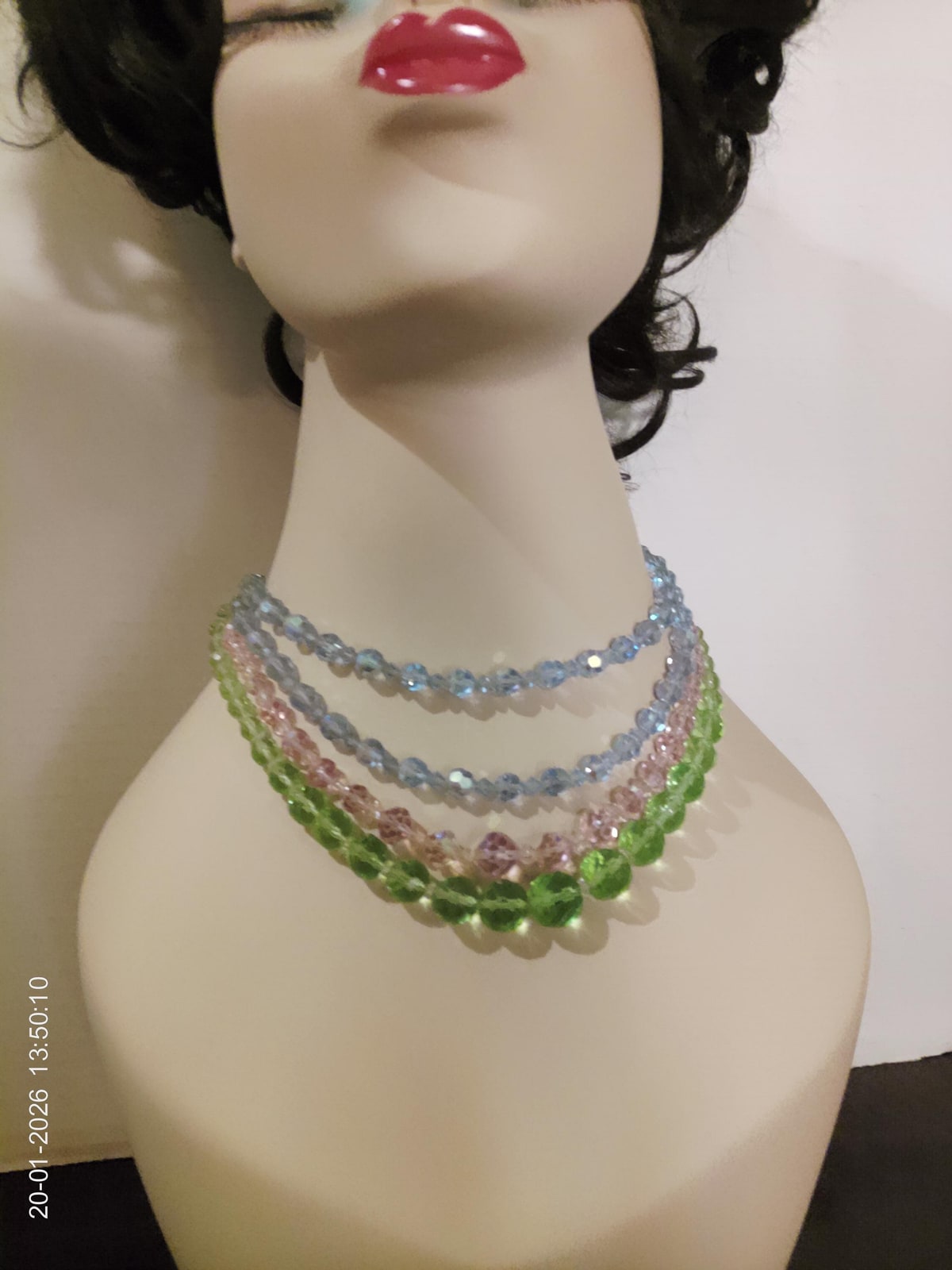 Vintage Necklaces, Crystal Faceted Aurora Borealis Beaded Necklaces, Set of Three.