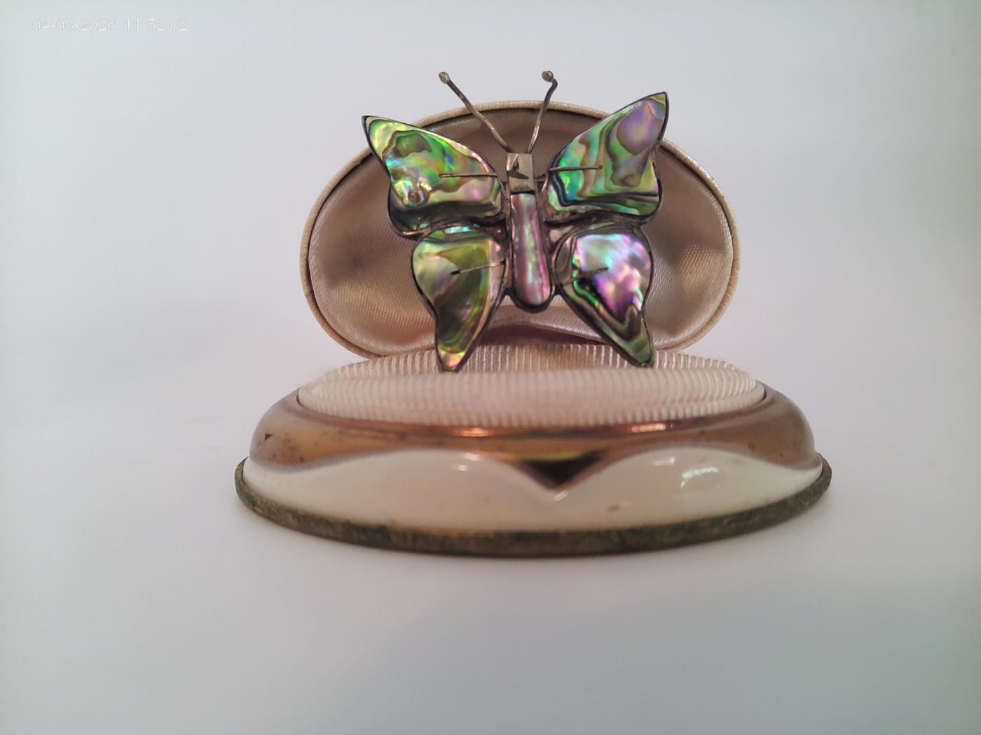 Vintage Taxco Abalone and Sterling Silver Butterfly Brooch.