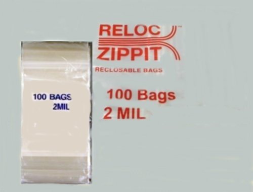 RELOC RECLOSABLE CLEAR POLY BAG 8" x 10" 2mil PLASTIC BAGGIES 100pcs