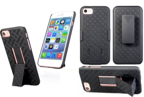 I Phone 6- 6S Case Apple(4.7")Shell Holster Combo Case w/ Kick-Stand & Belt Clip