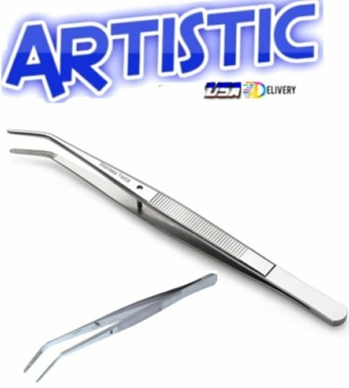 6" Bent Stainless Tweezer, 2pcs  TWE6