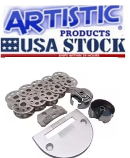1SET M BobbinS10,BobbinCase,Needle Plate & Feed Dog , Consew206RB Juki DNU-241