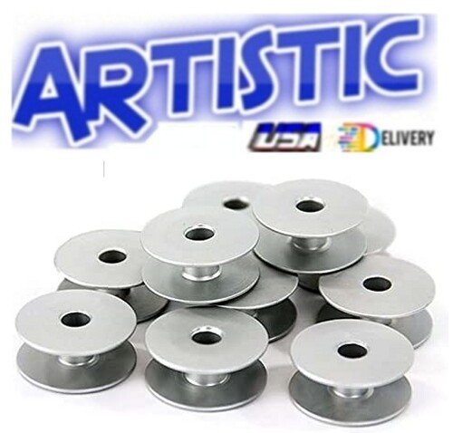 Bobbins Aluminum E-Z Wind M-Class 10pcs.Janome QMP E-Z Wind Bobbins