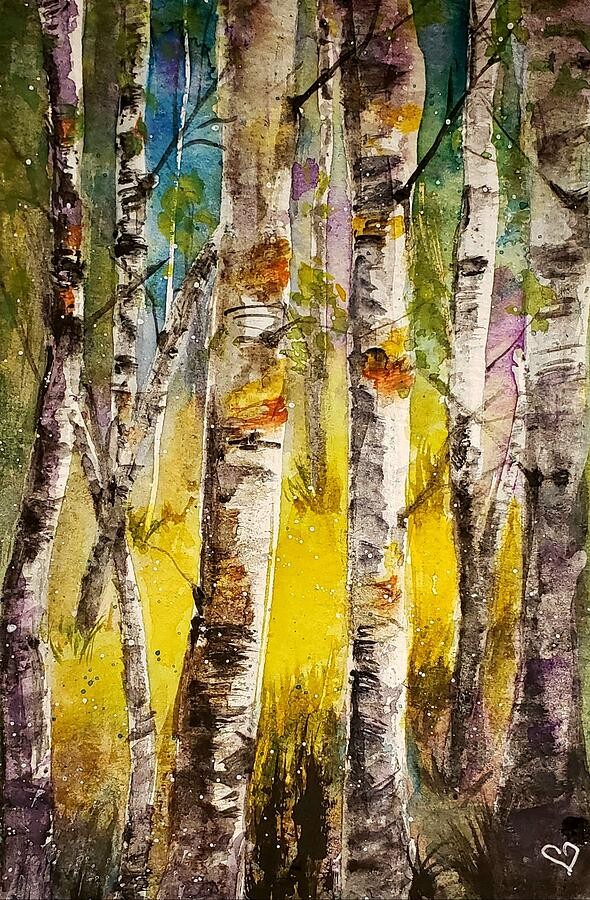 Birch Trees, artwork by Deahn Benware