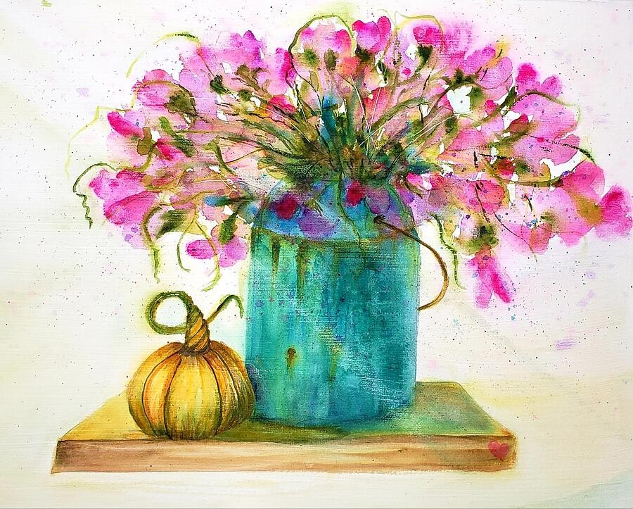 End of Summer Sweetpeas, artwork by Deahn Benware