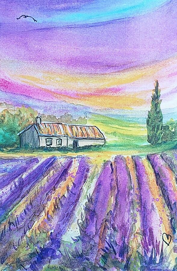Lavender Field 1, artwork by Deahn Benware
