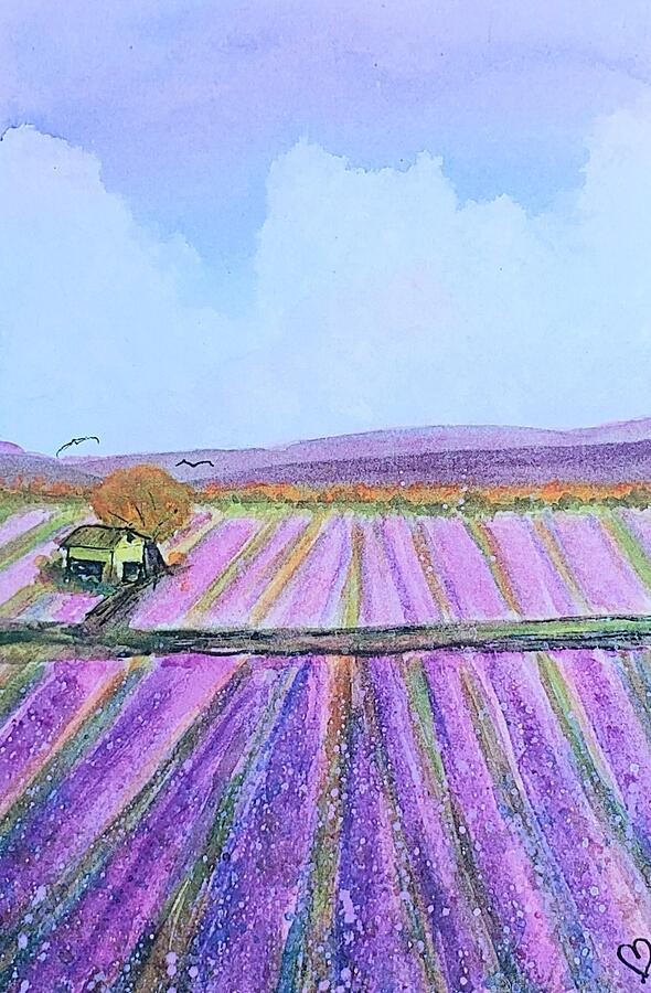 Lavender field 2, artwork by Deahn Benware