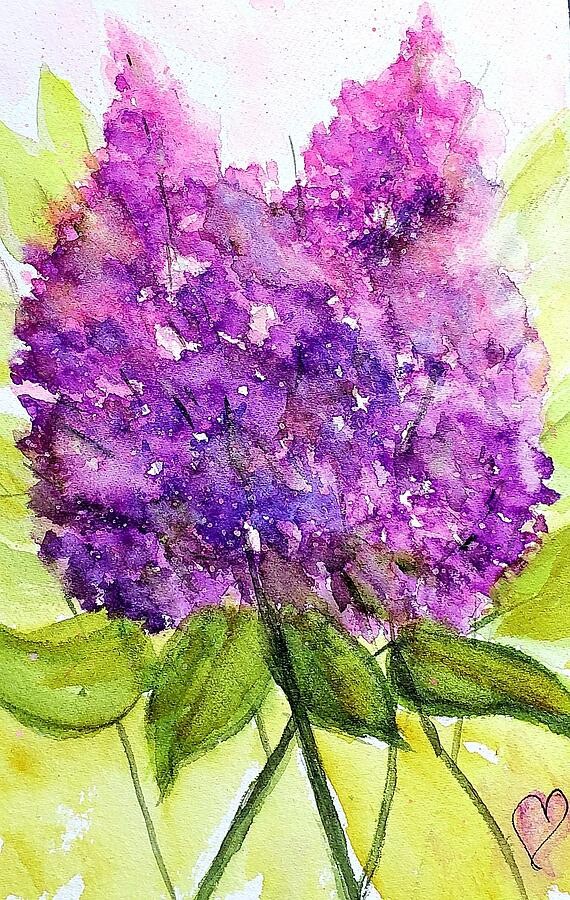 Lilacs in bloom, artwork by Deahn Benware