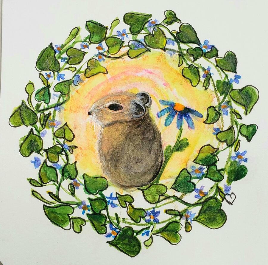 Pika in the Warm Sun, artwork by Deahn Benware