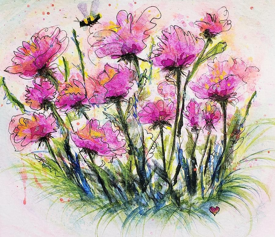 Pink-ish Flowers, artwork by Deahn Benware