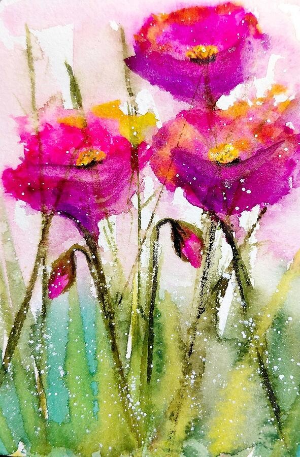 Pink Poppies, artwork by Deahn Benware