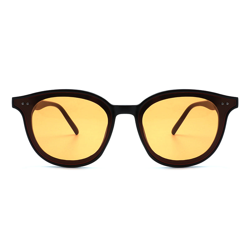 Classic round tinted sunglasses with a vintage profile