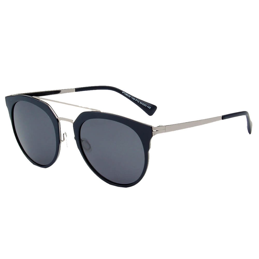 Round mirrored polarized sunglasses from the Varelli collection