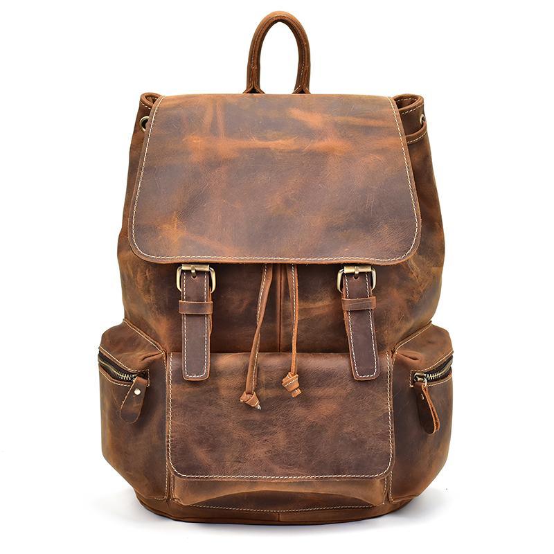 The Hagen vintage brown leather backpack