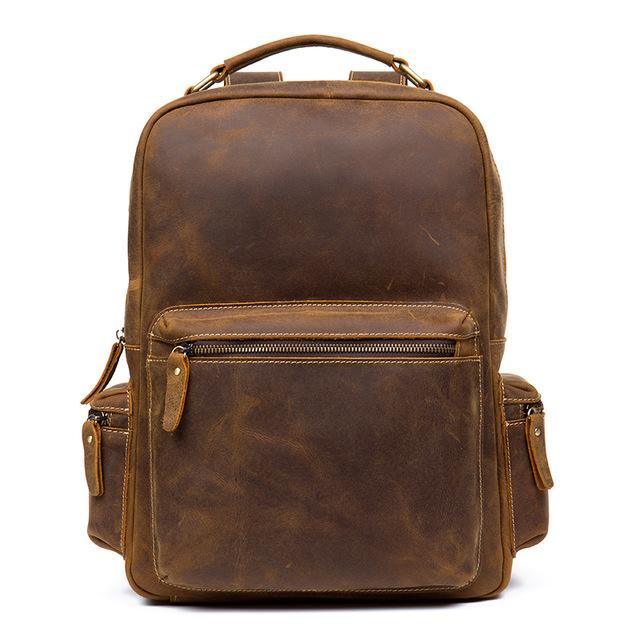 The Langley vintage brown leather backpack