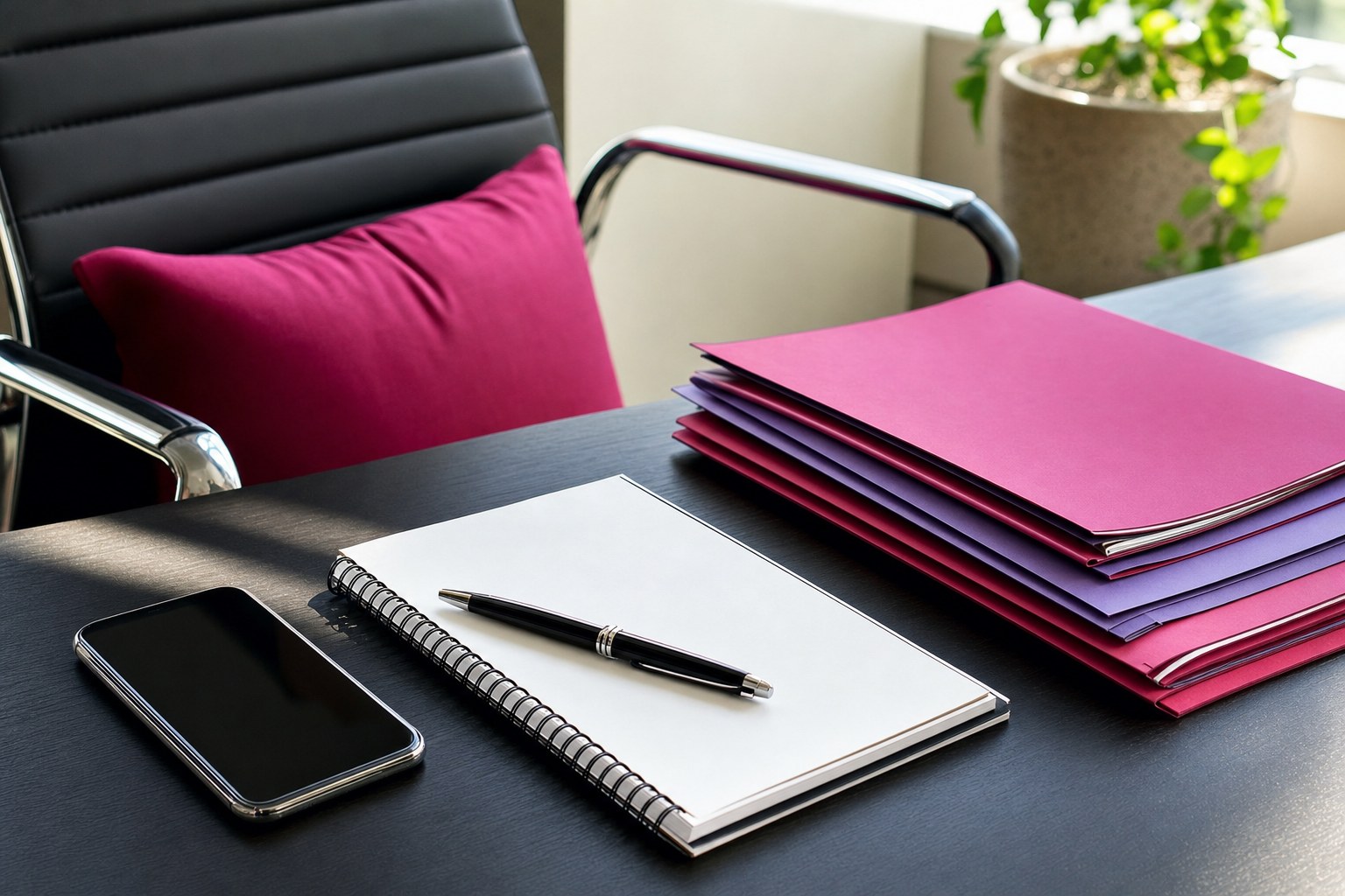 Phone, notebook, and business folders ready for a funding conversation