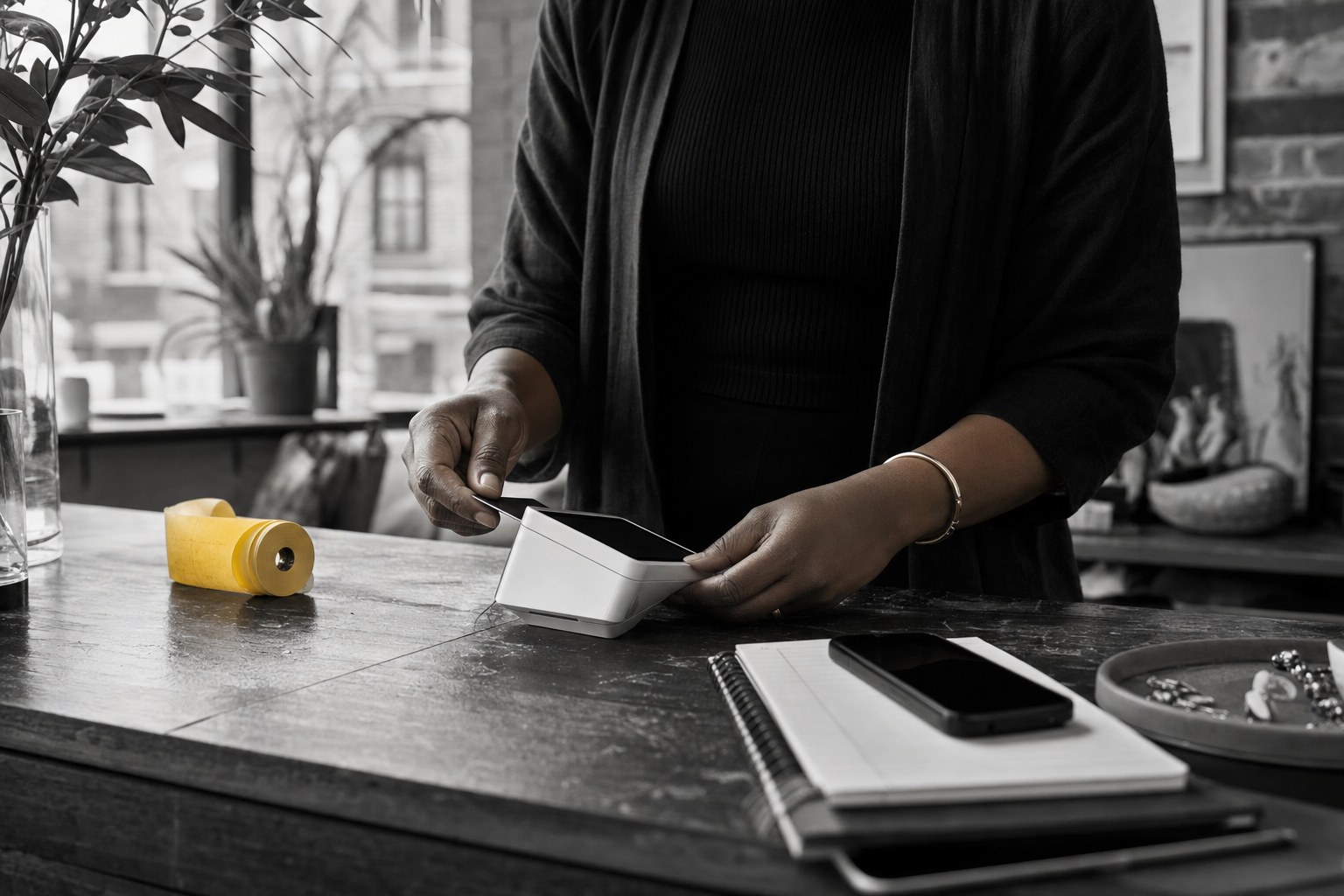 Small business counter and payment equipment