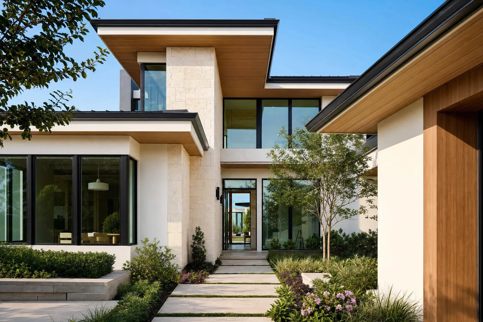 Modern new-construction home with sophisticated architecture