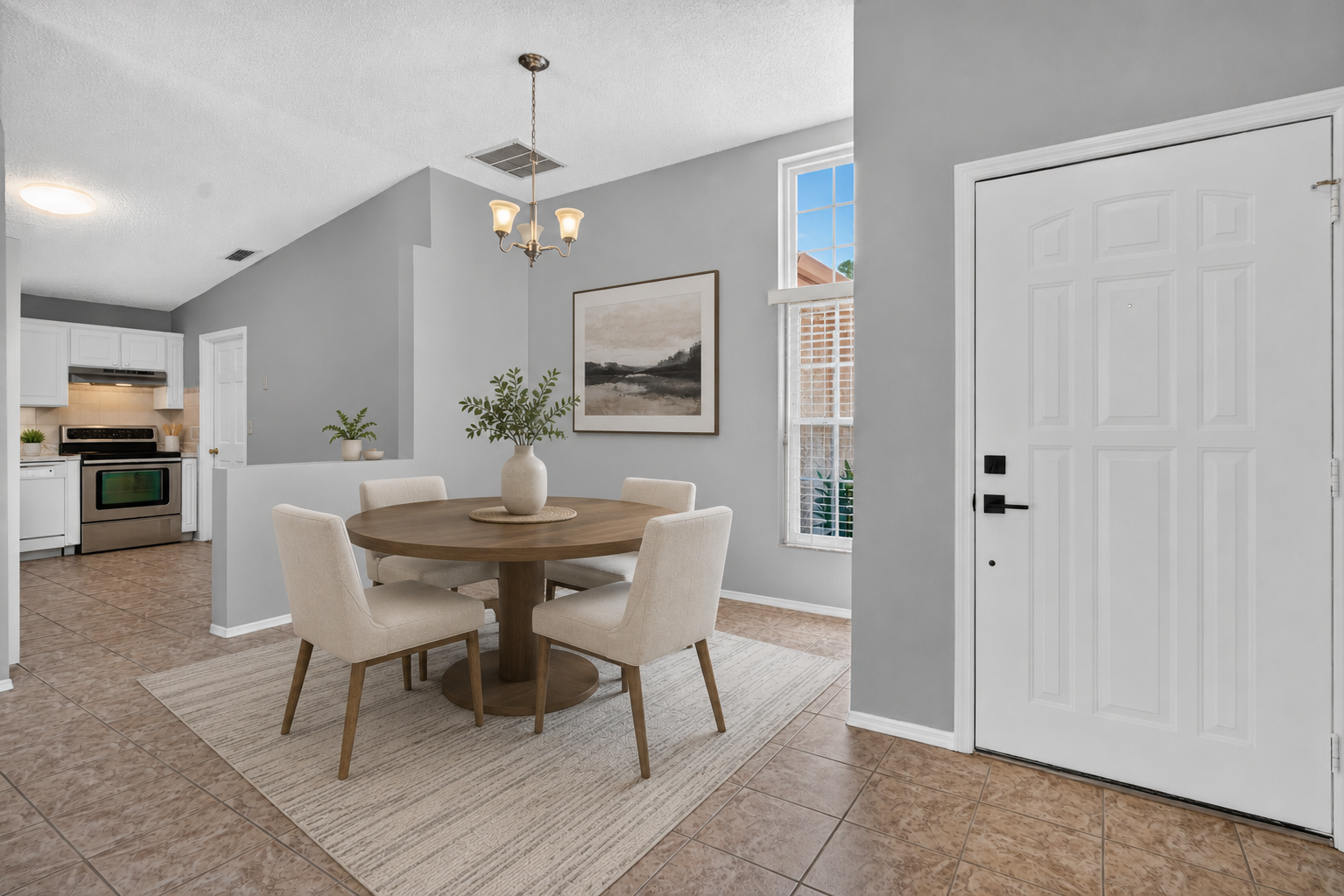 Virtually staged dining area at 1053 Sugarberry Trail