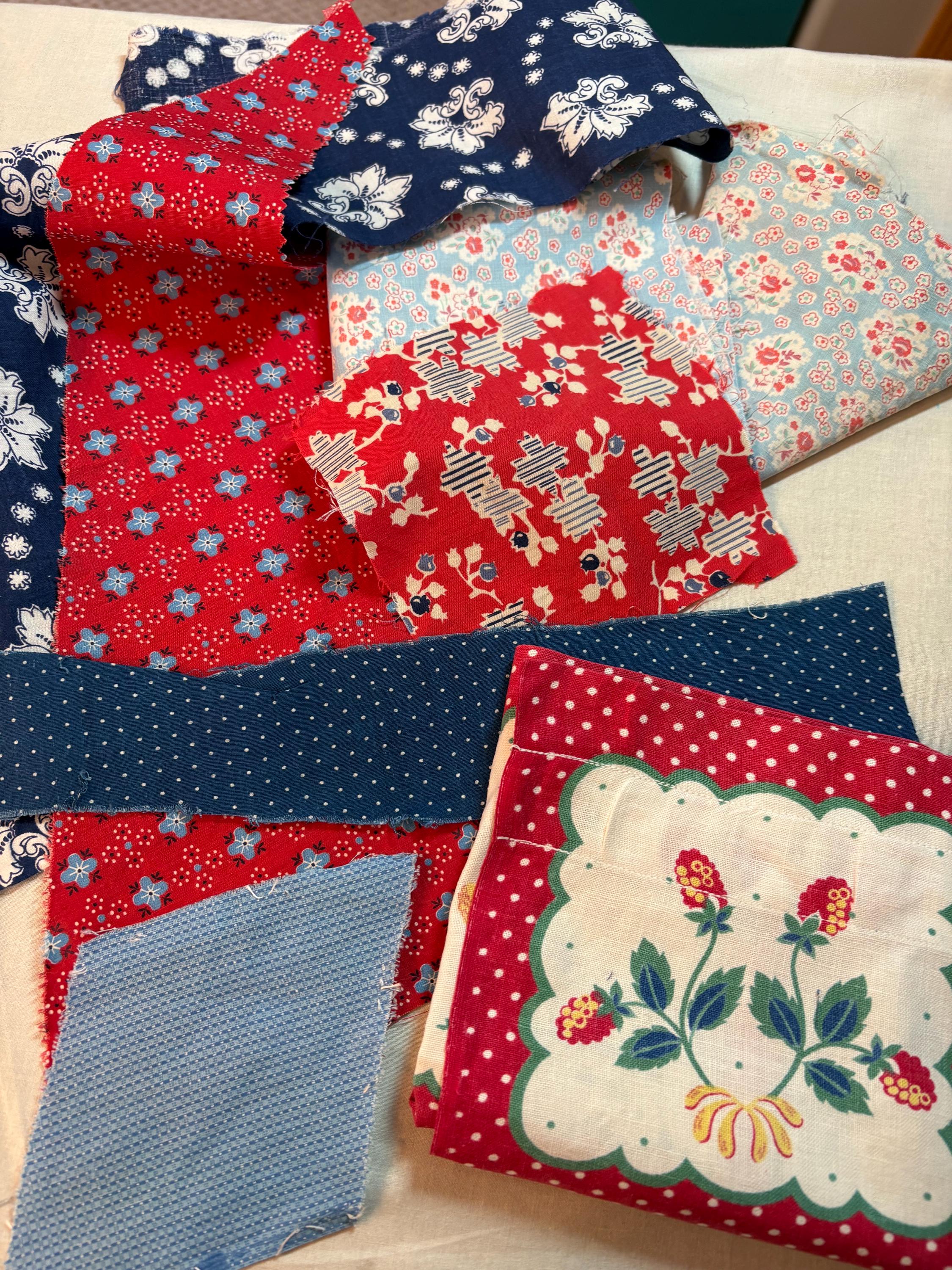 Pair (2) of Vintage upcycled fabric potholders, 8.25” homemade quilted view 5