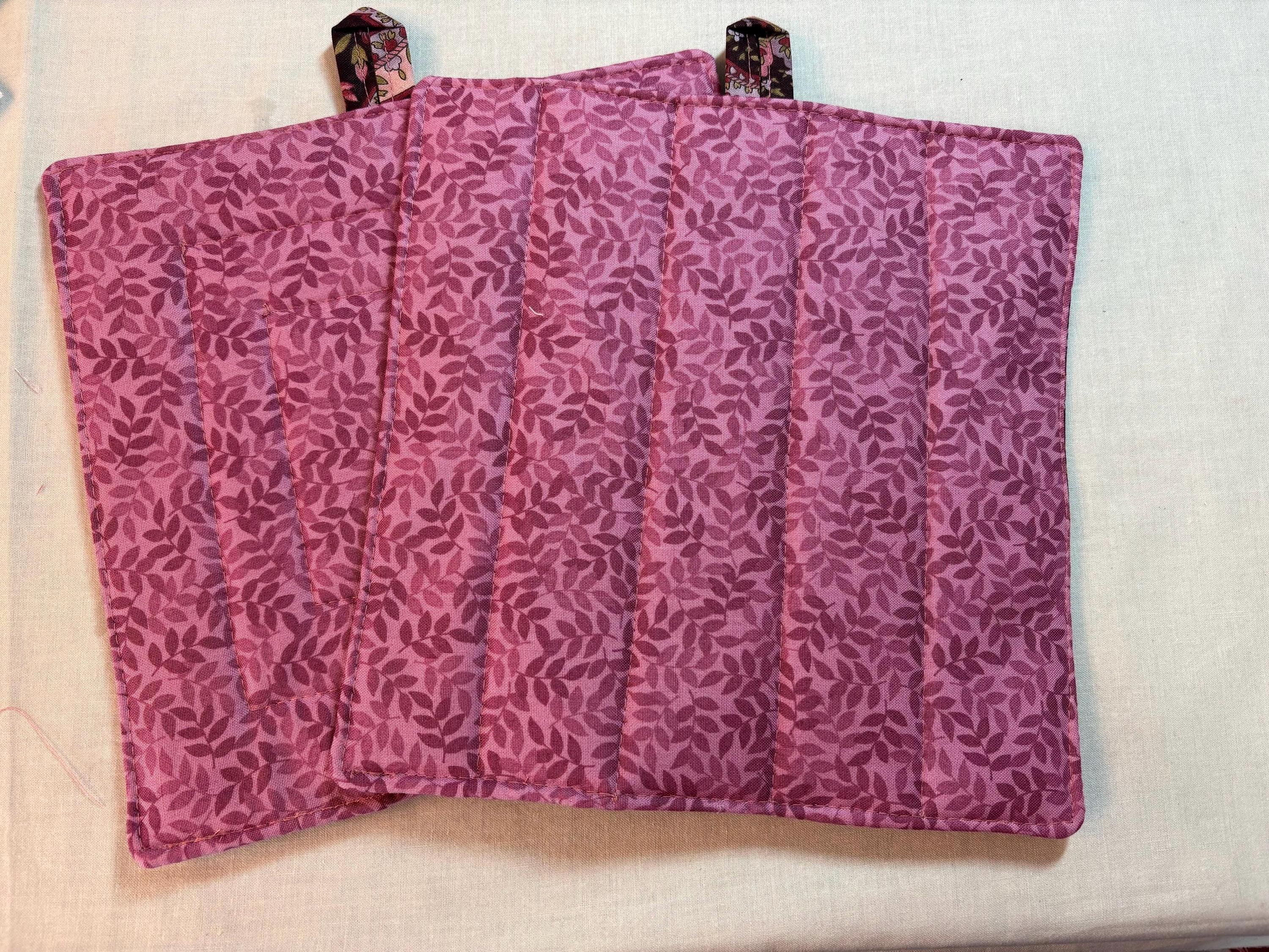 Pair (2) of April Cornell paisley potholders, 8” homemade quilted view 3