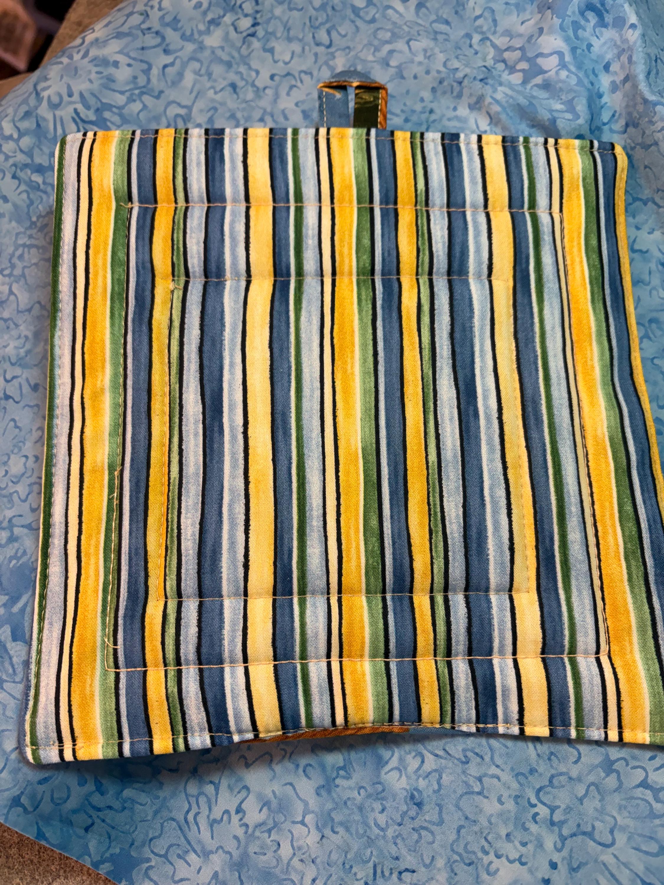 Pair lighthouse beach potholders, 8.25” homemade quilted gift view 2