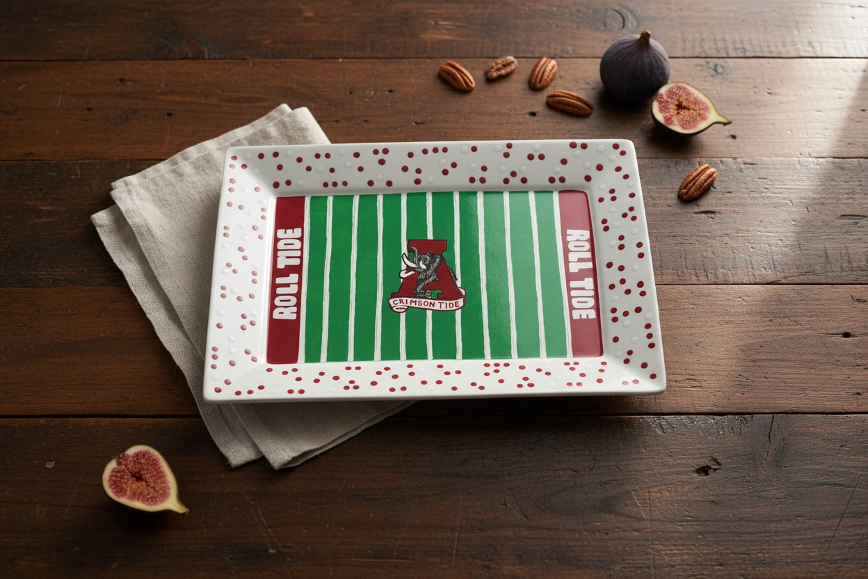 Alabama Crimson Tide Hand-Painted Ceramic Serving Platter (10x14), view 2