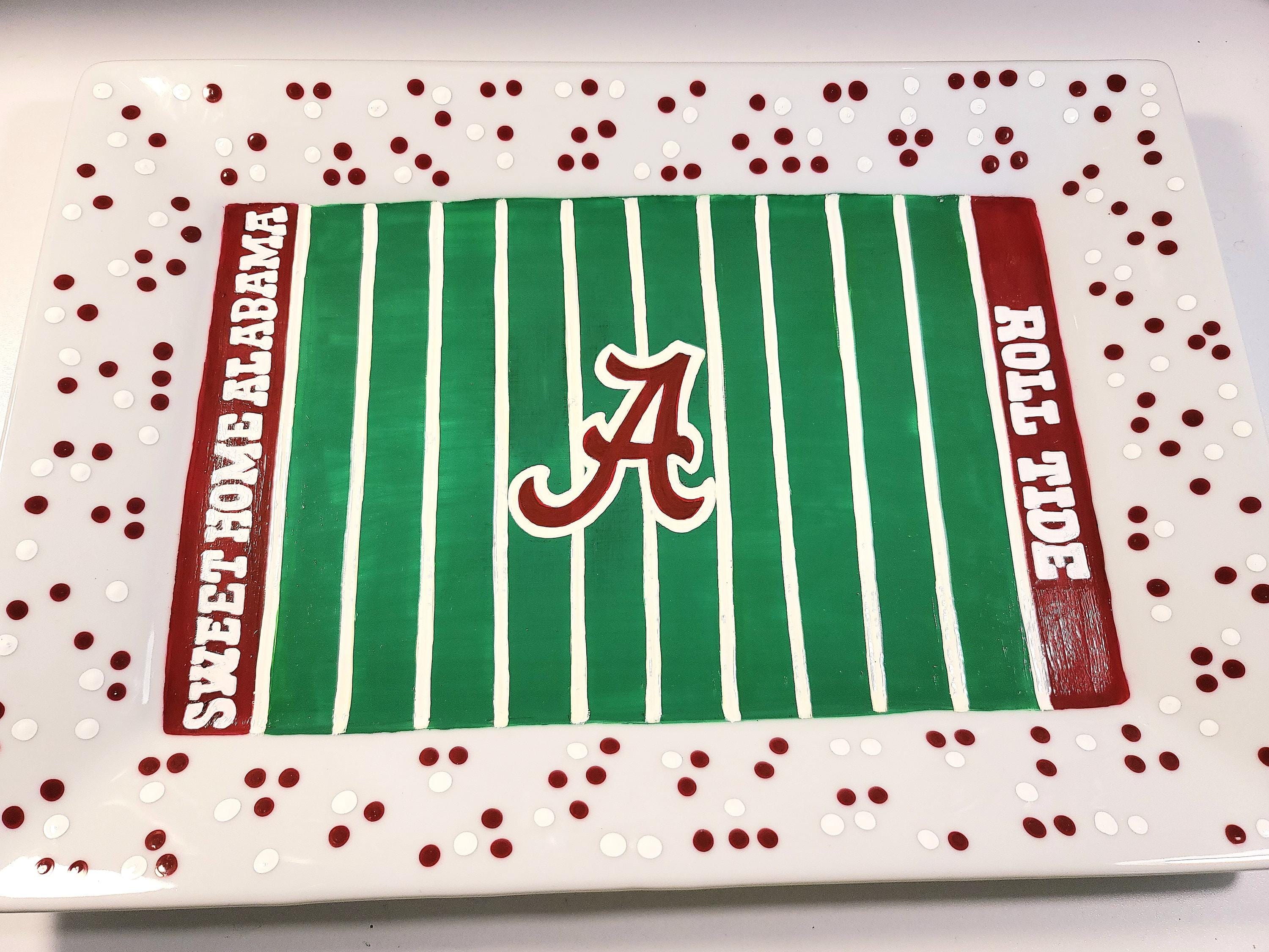 Alabama Crimson Tide Hand-Painted Football Field Platter, view 4