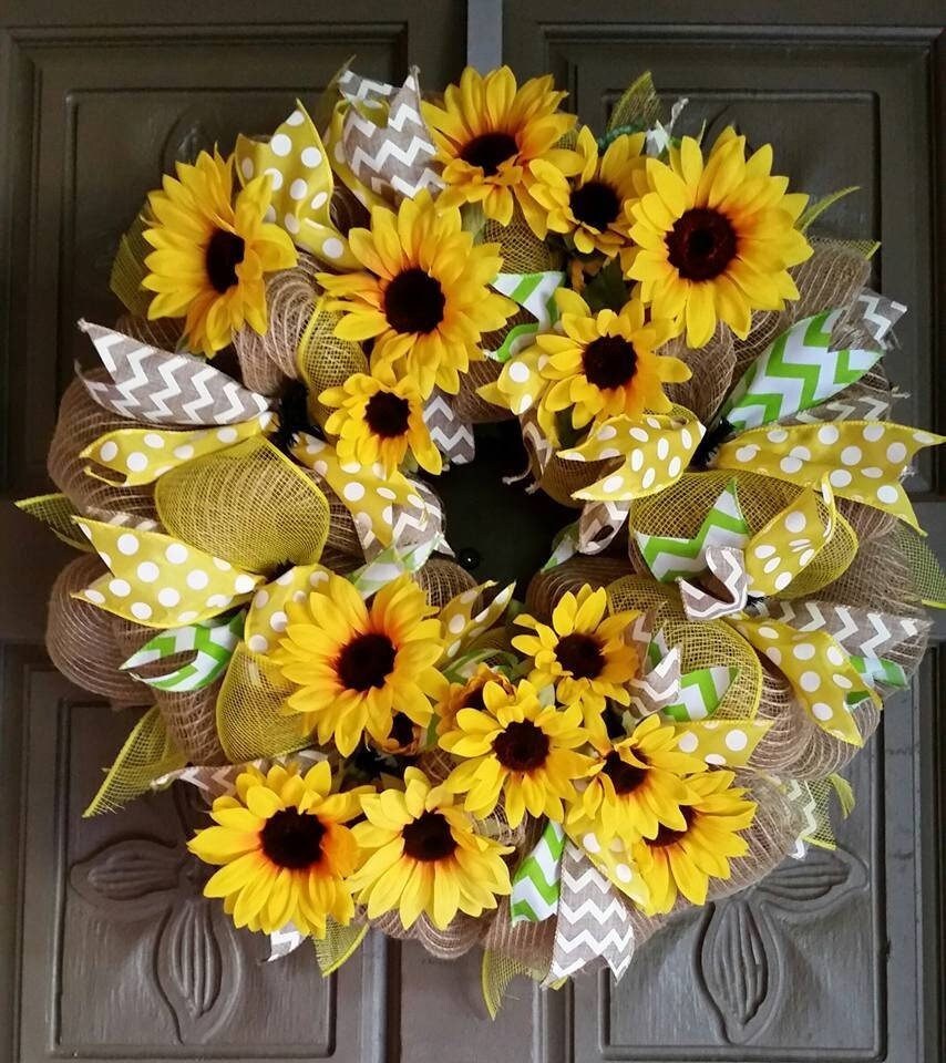Fall Sunflower Deco Mesh Wreath