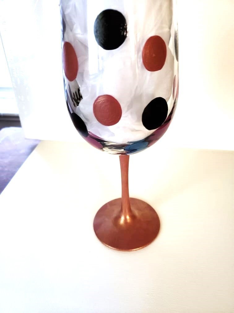 Hand Painted 21st Birthday Wine Glass - Custom Gift, view 2