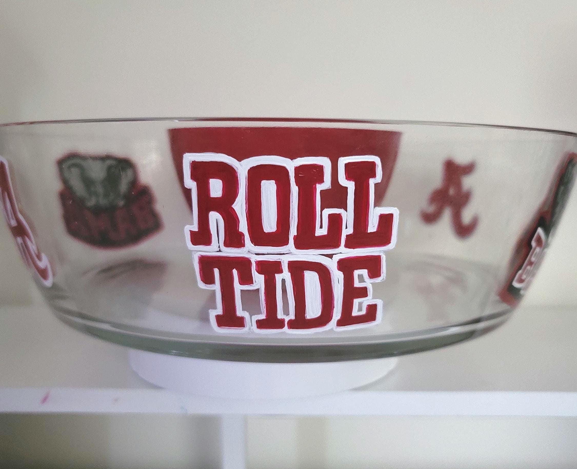 Hand Painted Alabama Crimson Tide Chip and Dip Bowl, view 3