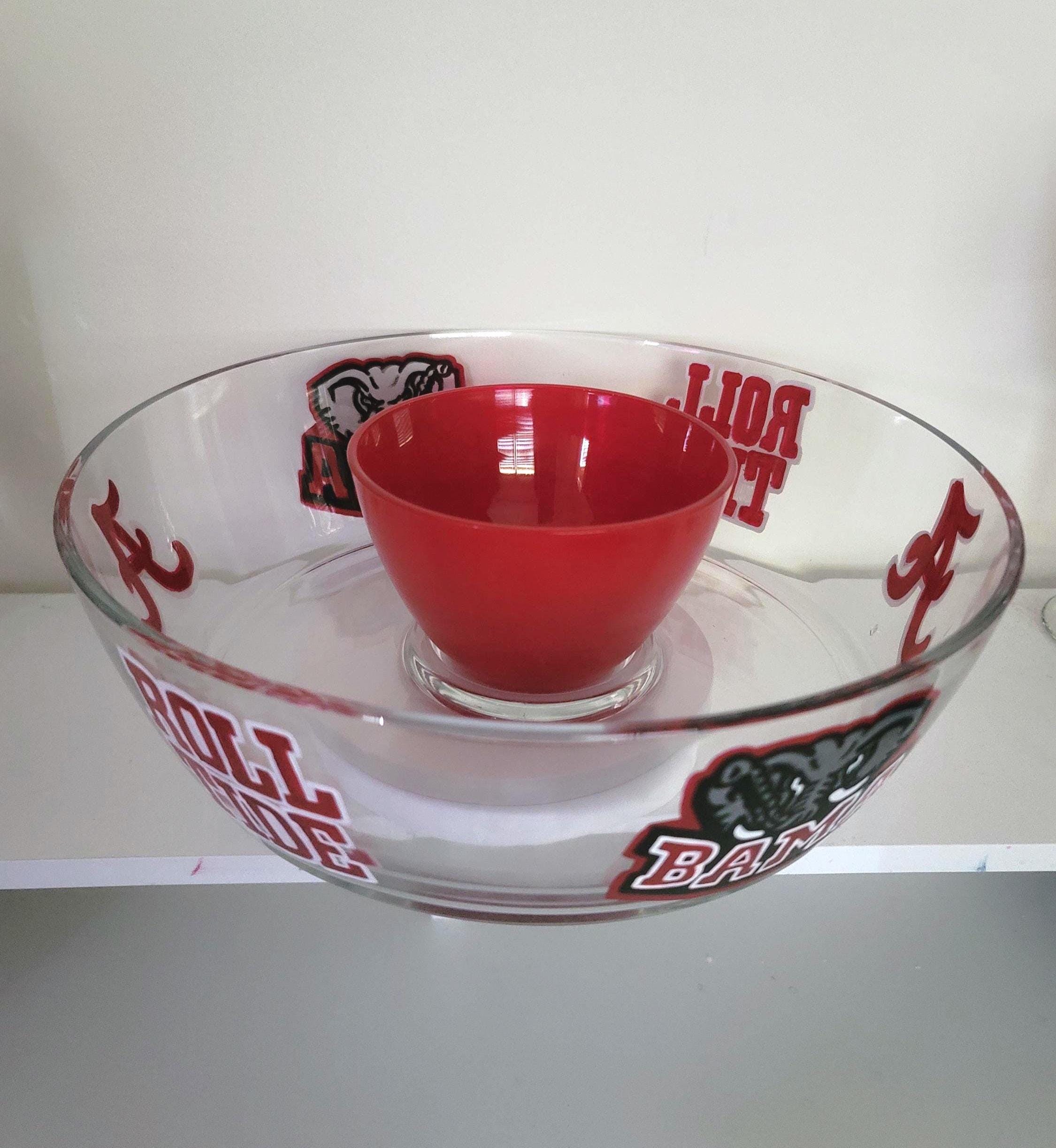 Hand Painted Alabama Crimson Tide Chip and Dip Bowl, view 4