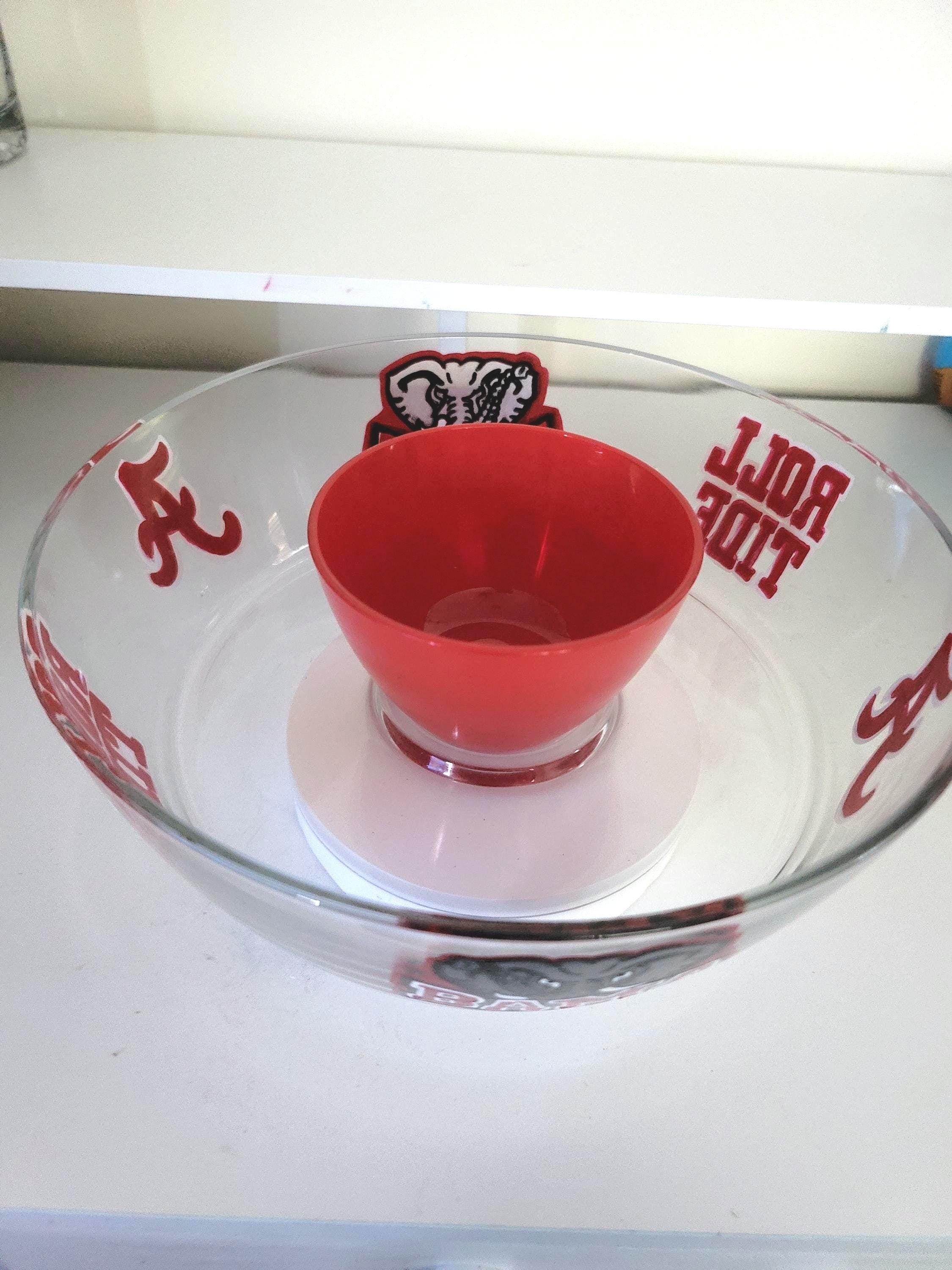 Hand Painted Alabama Crimson Tide Chip and Dip Bowl, view 5