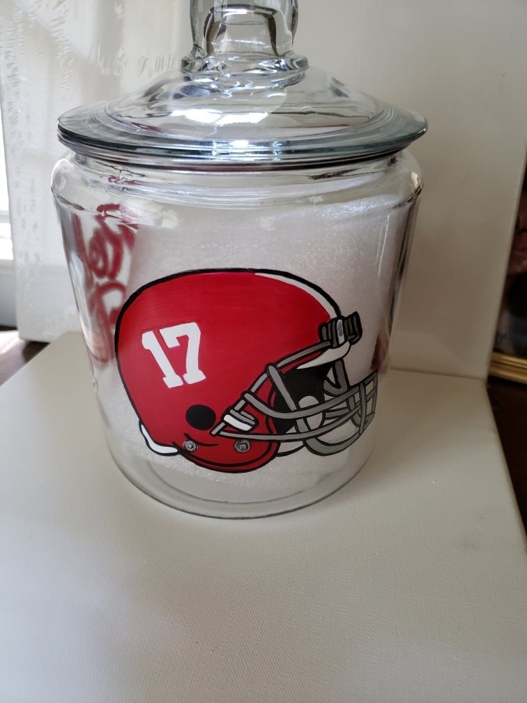 Hand Painted Alabama Crimson Tide Cookie Jar, Collegiate Gift, view 2