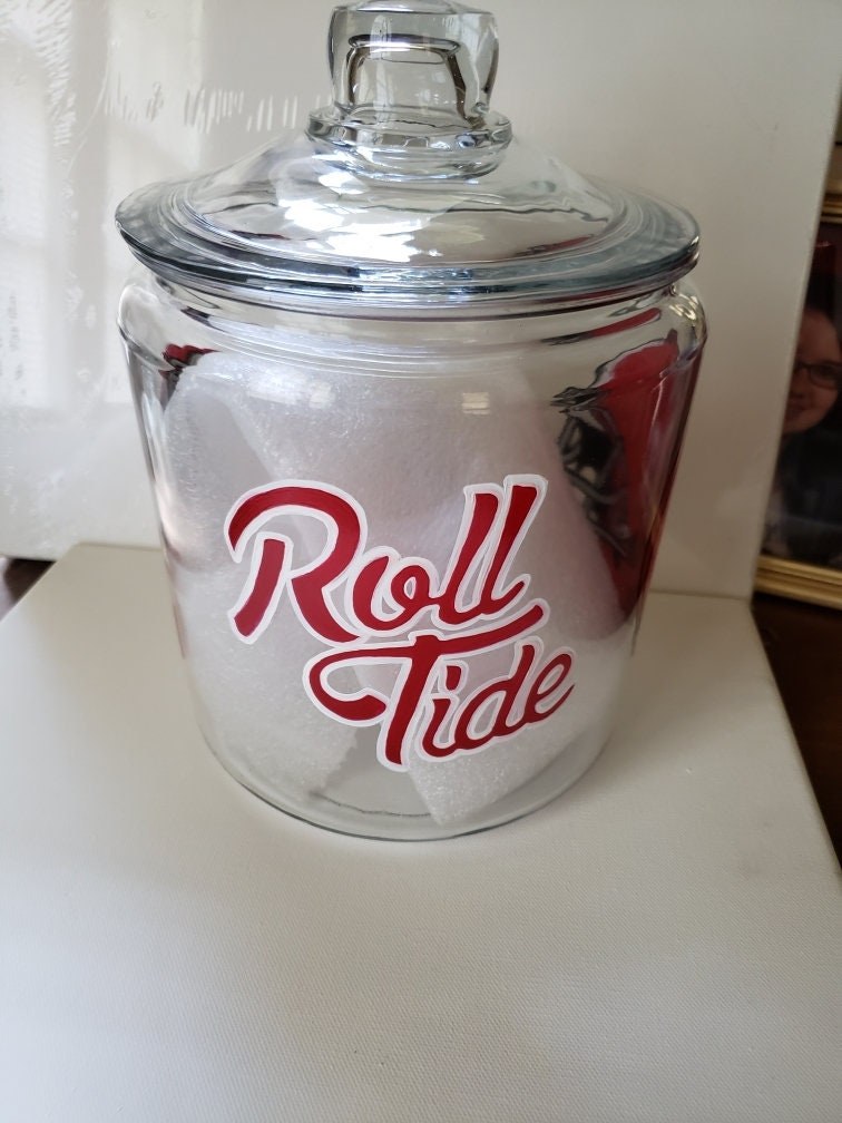 Hand Painted Alabama Crimson Tide Cookie Jar, Collegiate Gift, view 3